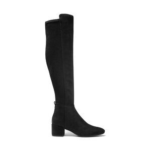 Michael Kors Braden Mid Boots Black Suede 5.5 Block Heel Tall $275